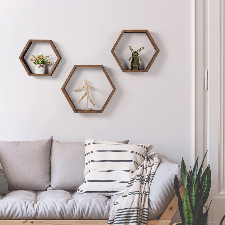 Latitude Run® 3 Piece Hexagon Floating Shelf Wayfair Canada